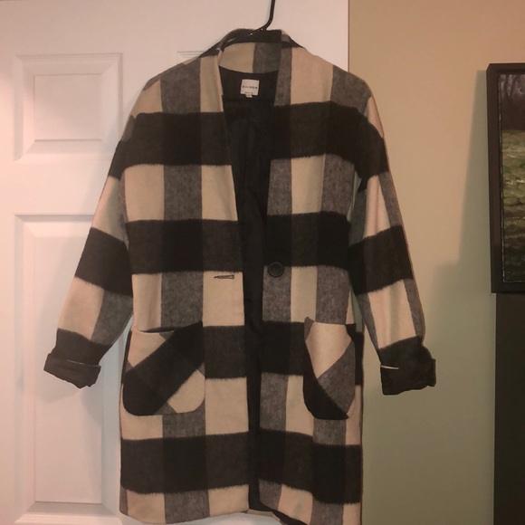 Lulu’s Black and white checkered wool coat - Picture 2 of 4